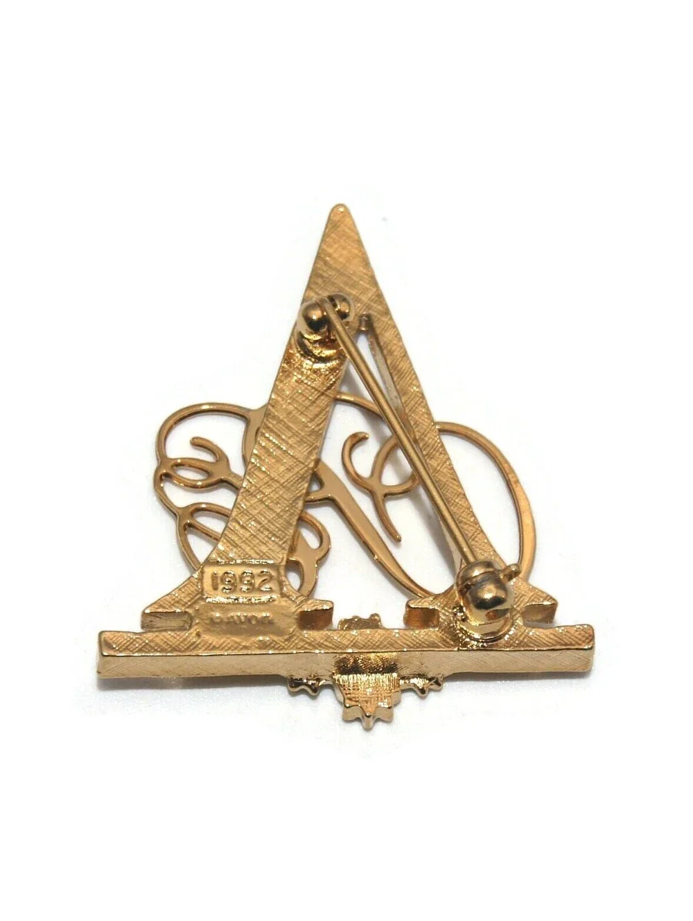 VTG Avon Gold Tone & Stones Letter 